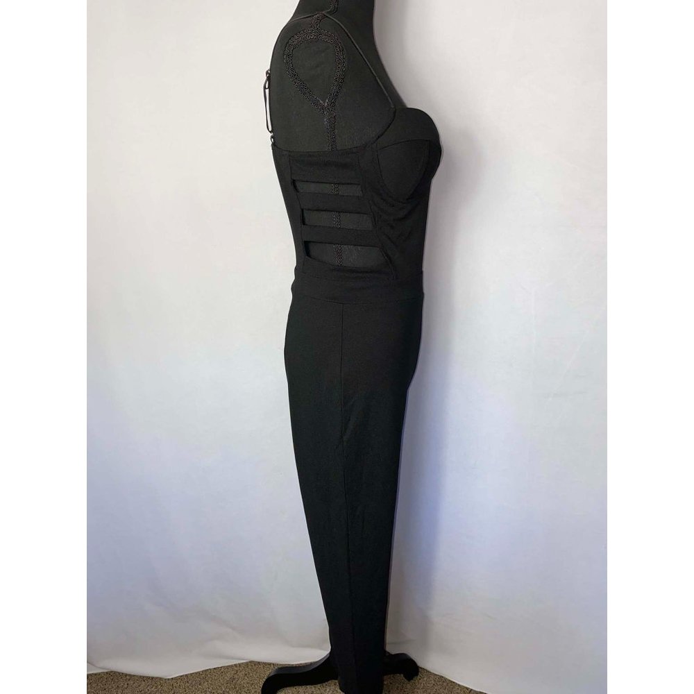 Haute Monde Black Corset Style Jumpsuit Size Medium NWOT - Picture 3 of 7